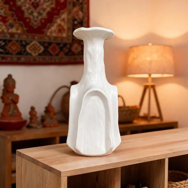 Ceramic_Abstract_Flared_White_Decorative_Vase