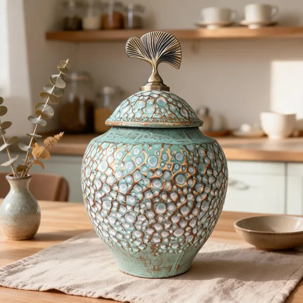 Ceramic_Aqua_Mosaic_Copper_Accent_Decorative_Jar