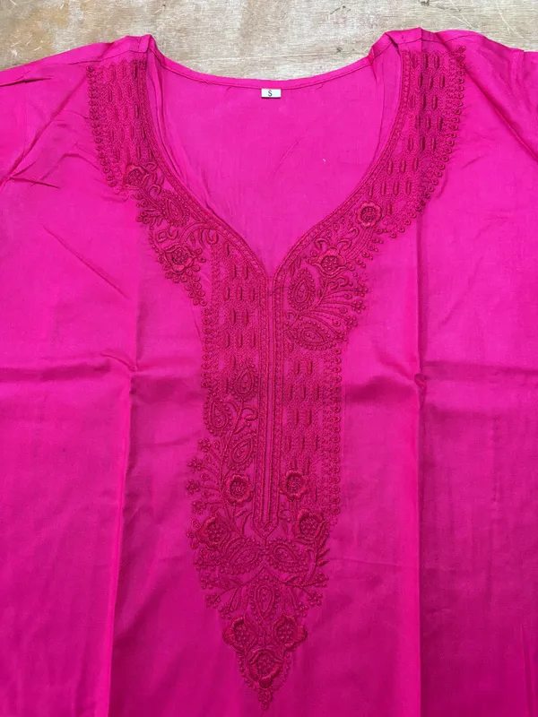 Dark_Pink_60%_Cotton,_40%_Polyester_Premium_Straight_Kurta_For_Women