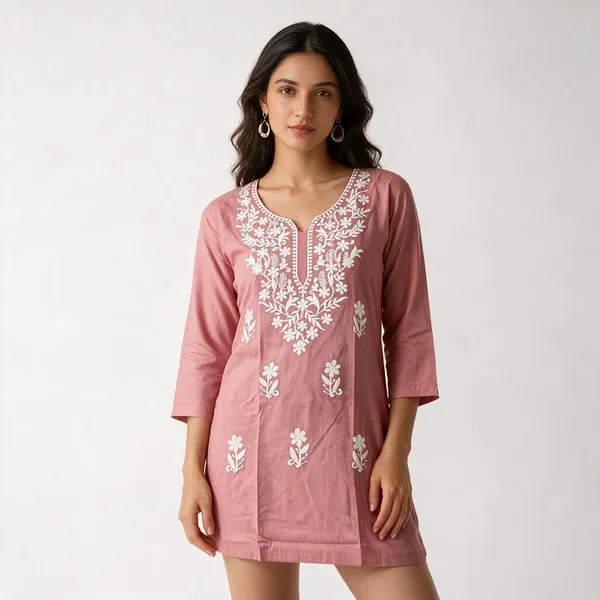 Peach_60%_Cotton,_40%_Polyester_Premium_Straight_Kurta_For_Women