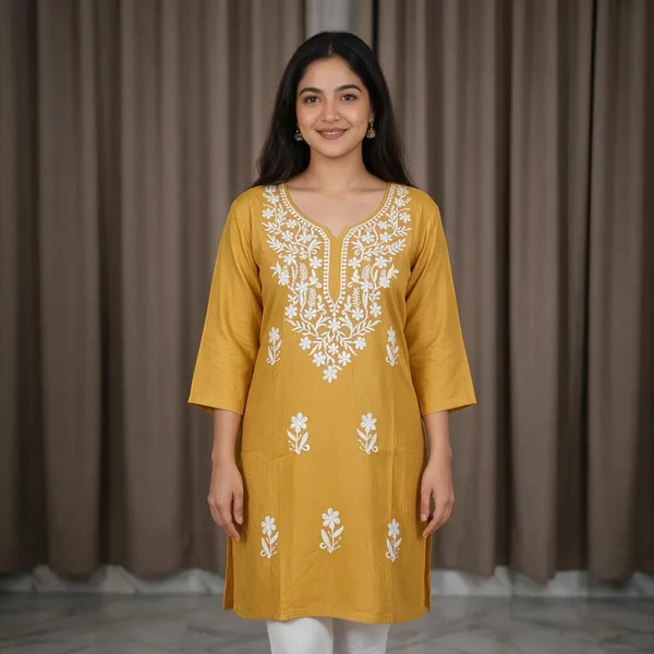 Yellow_60%_Cotton,_40%_Polyester_Premium_Straight_Kurta_For_Women