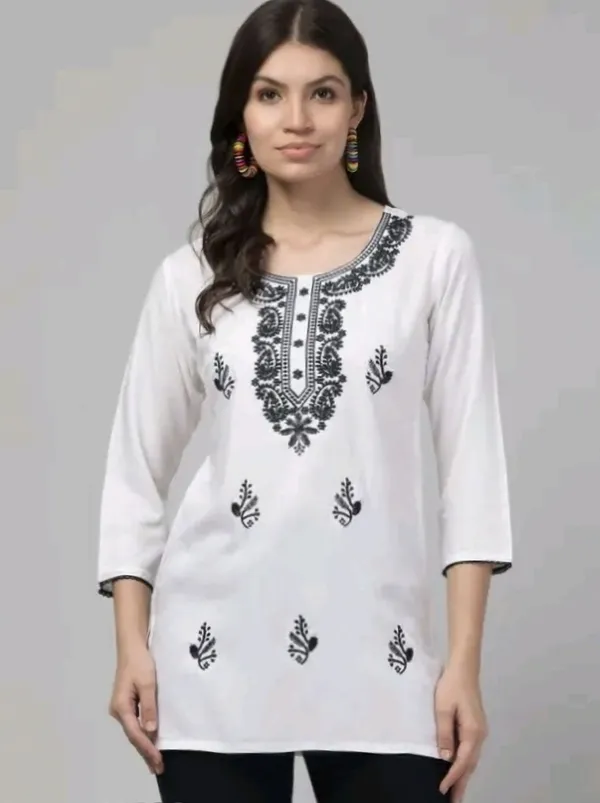 White_60%_Cotton,_40%_Polyester_Premium_Straight_Kurta_For_Women
