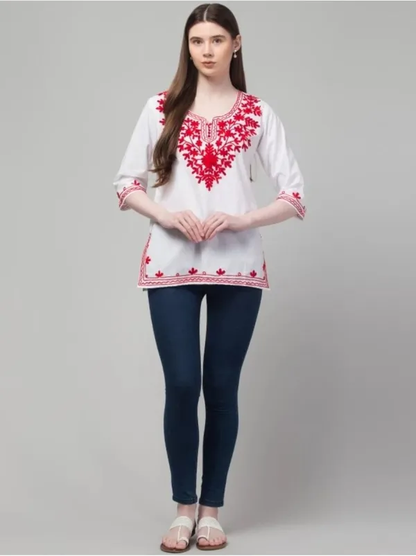 White_60%_Cotton,_40%_Polyester_Premium_Straight_Kurta_For_Women