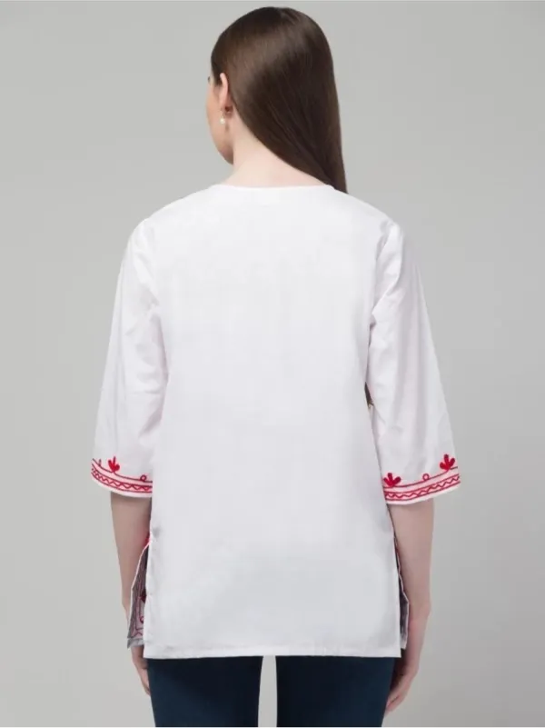 White_60%_Cotton,_40%_Polyester_Premium_Straight_Kurta_For_Women