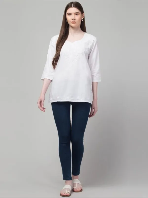 White_60%_Cotton,_40%_Polyester_Premium_Straight_Kurta_For_Women