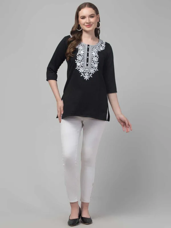 Black_Wool_Premium_Straight_Kurta_For_Women