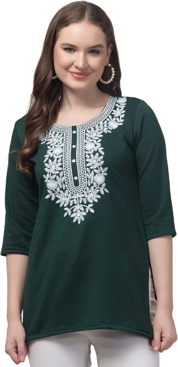 Green_Wool_Premium_Straight_Kurta_For_Women