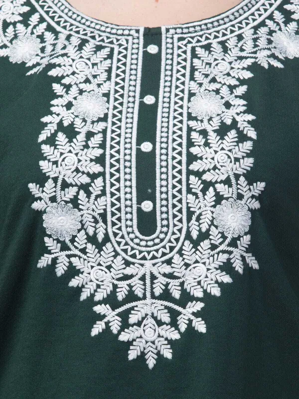 Green_Wool_Premium_Straight_Kurta_For_Women
