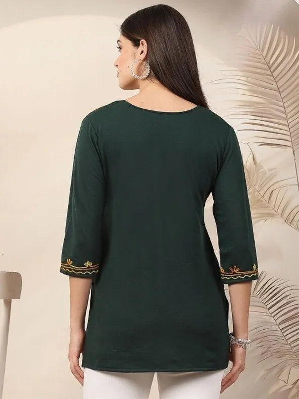 Green_Wool_Premium_Straight_Kurta_For_Women