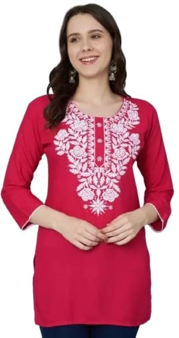 Pink_Viscose_Rayon_Premium_Straight_Kurta_For_Women