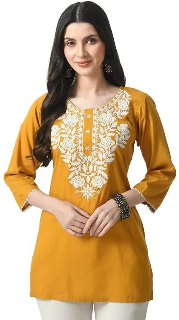 karigari_collection_Women_Embroidered_Kurta_(Yellow)