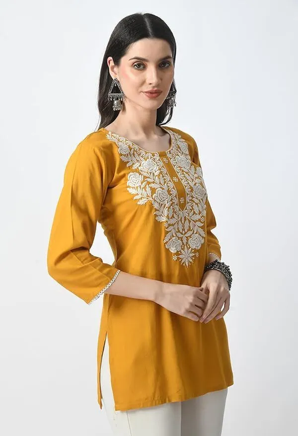 karigari_collection_Women_Embroidered_Kurta_(Yellow)