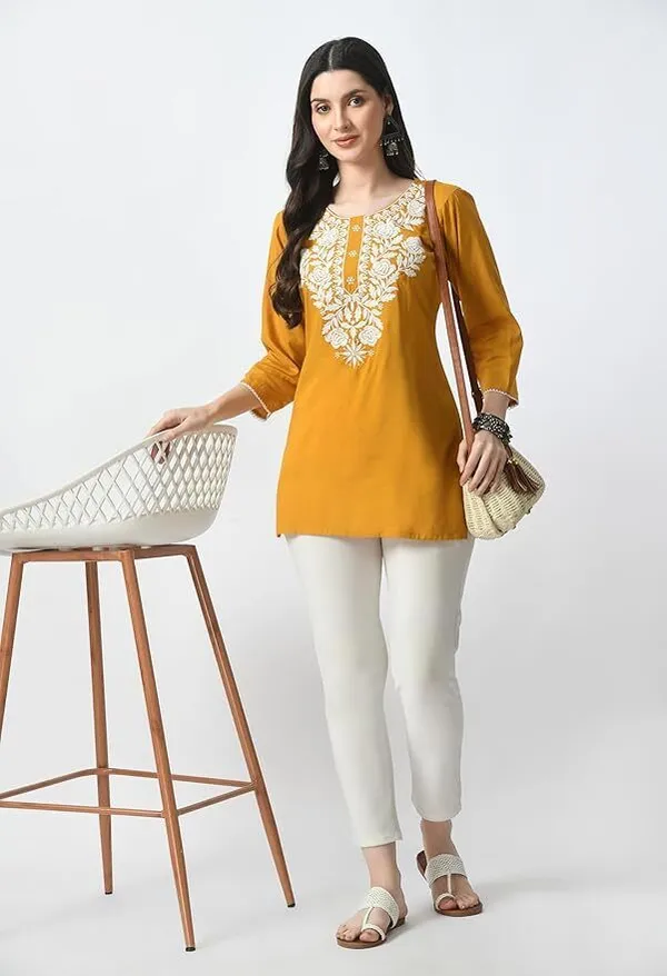 karigari_collection_Women_Embroidered_Kurta_(Yellow)