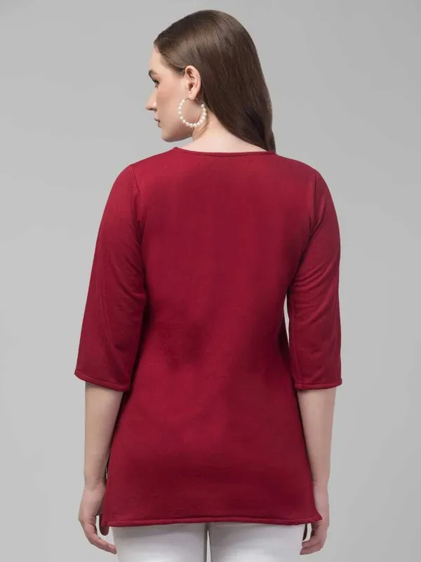 Maroon_Wool_Premium_Kurta_For_Women
