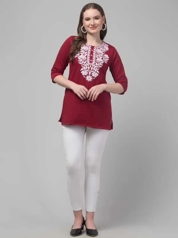 Maroon_Wool_Premium_Kurta_For_Women