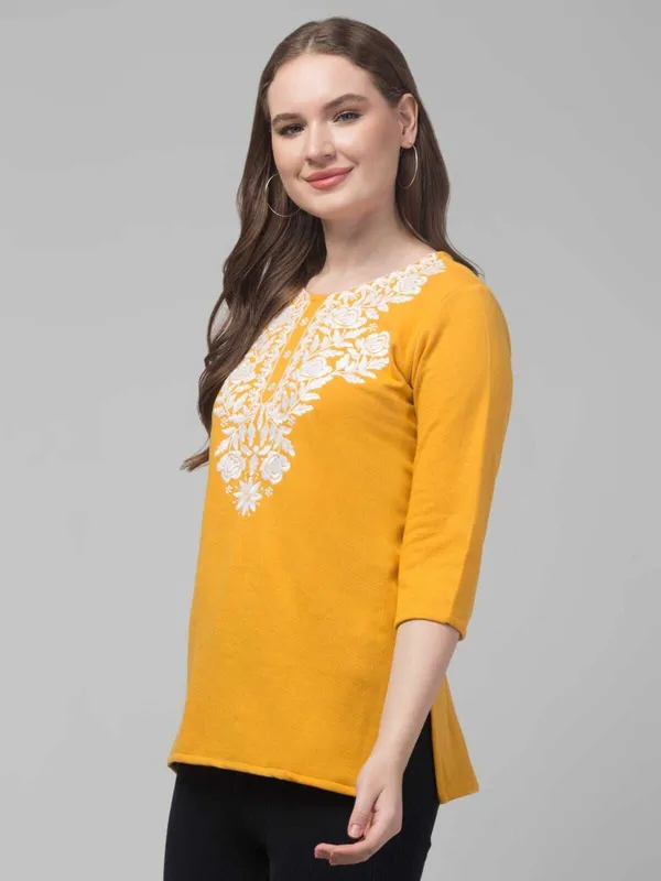Yellow_Wool_Premium_Kurta_For_Women