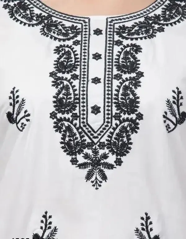 White_Viscose_Rayon_Premium_Kurta_For_Women