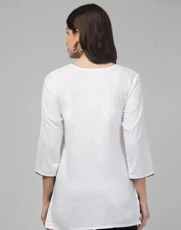 White_Viscose_Rayon_Premium_Kurta_For_Women