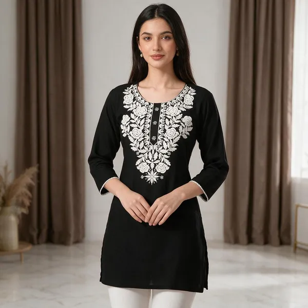 Black_Rayon_Kurta_For_Women