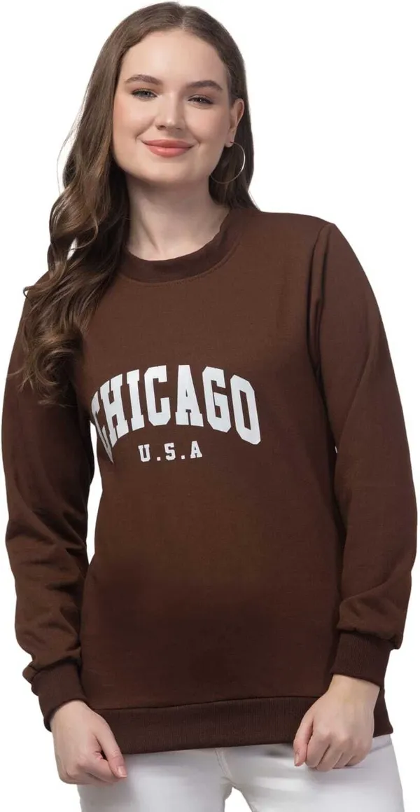 Brown_Fleece_Premium_Sweatshirt_For_Women