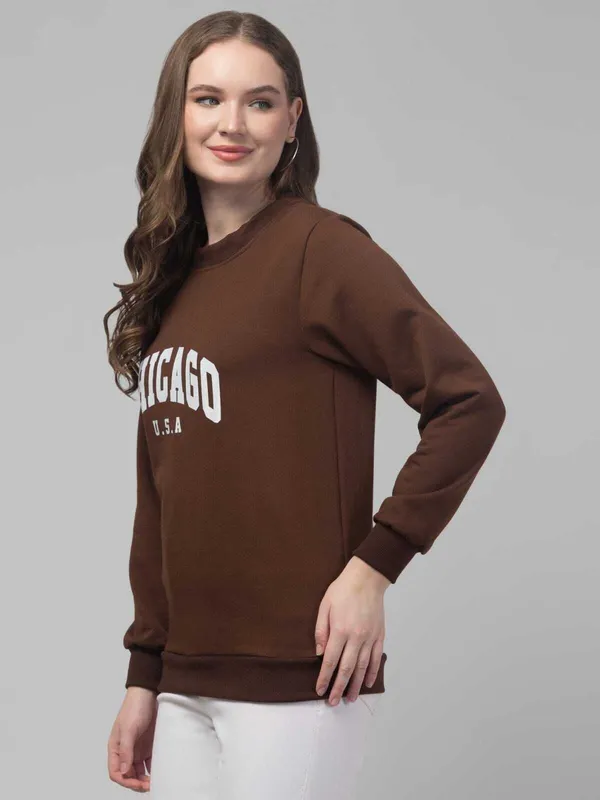 Brown_Fleece_Premium_Sweatshirt_For_Women