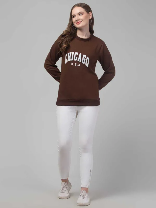 Brown_Fleece_Premium_Sweatshirt_For_Women