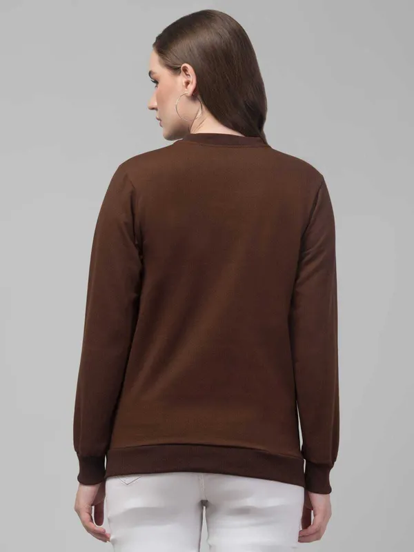 Brown_Fleece_Premium_Sweatshirt_For_Women