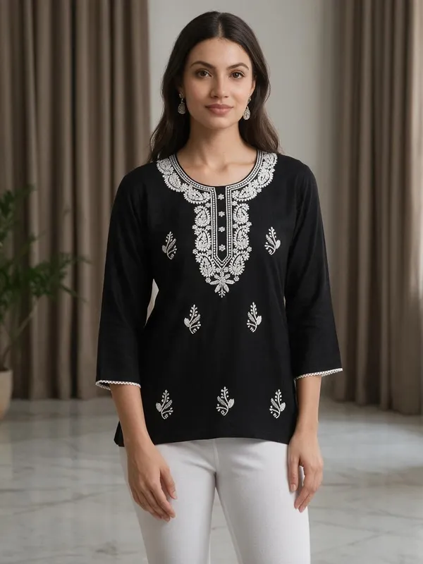 Black_Rayon_Kurta_For_Women