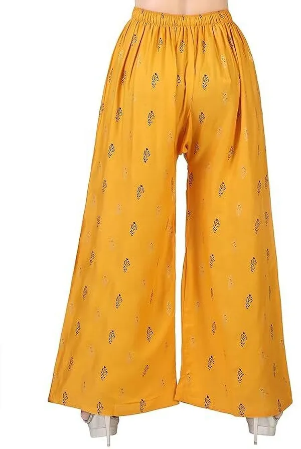 Yellow_Viscose_Rayon_Premium_Trouser_For_Women