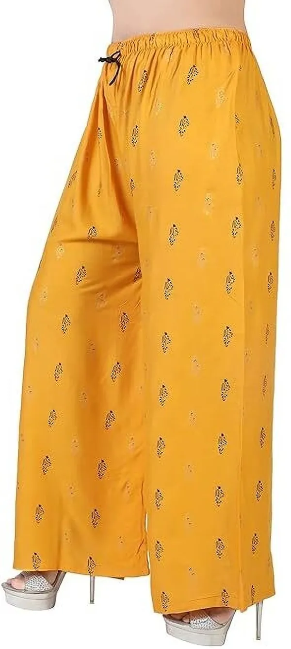 Yellow_Viscose_Rayon_Premium_Trouser_For_Women