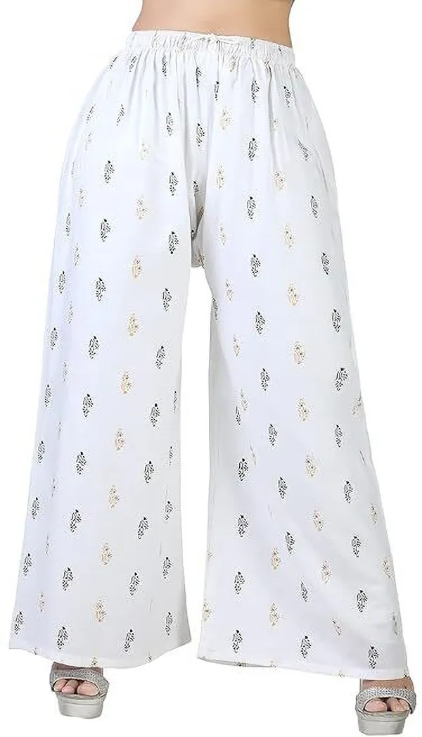 White_Viscose_Rayon_Premium_Trousers_For_Women