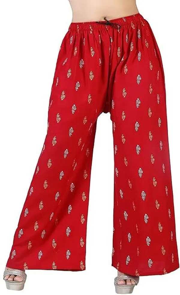 Red_Viscose_Rayon_Premium_Trouser_For_Women