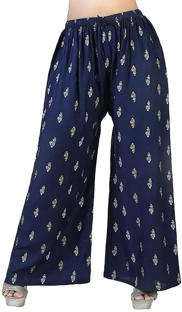 Blue_Viscose_Rayon_Premium_Trousers_For_Women