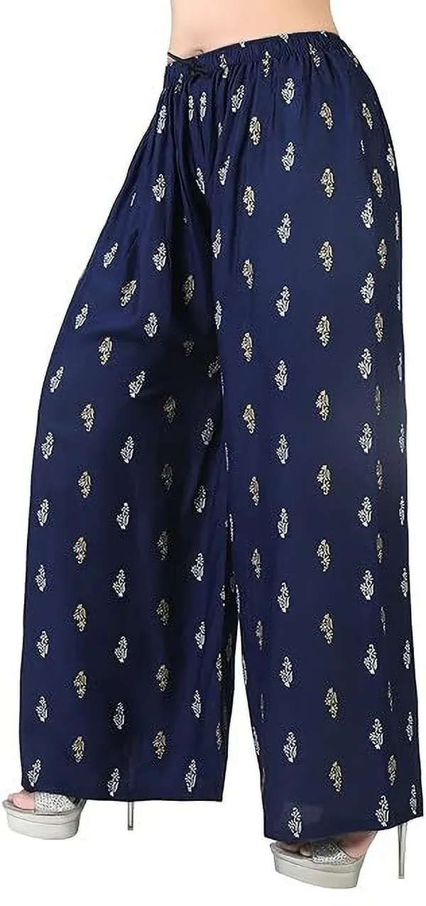 Blue_Viscose_Rayon_Premium_Trousers_For_Women