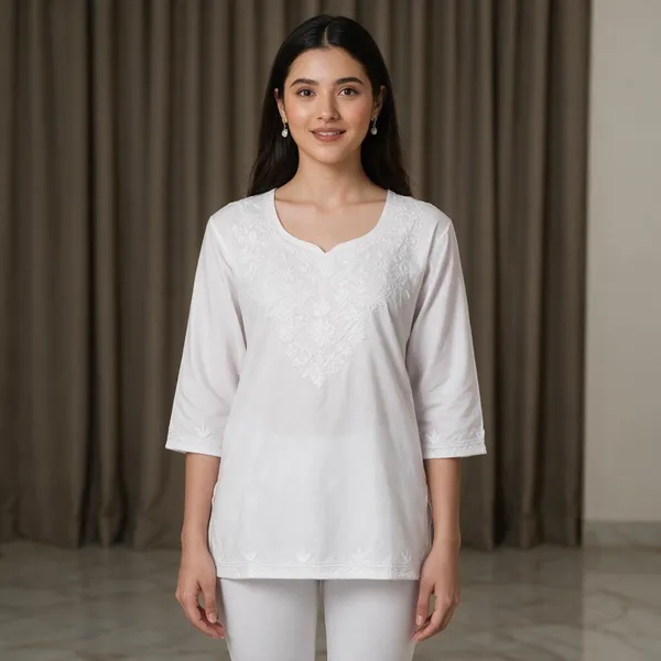 White_Cotton_Blend_Straight_Kurta_For_Women