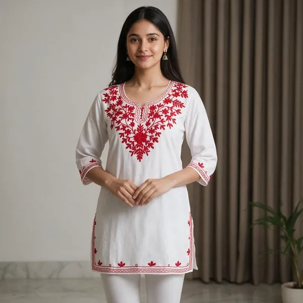 White_Cotton_Blend_Straight_Kurta_For_Women