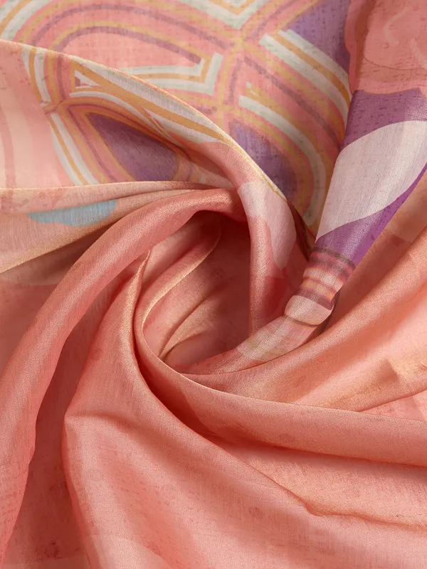 Peach_Cotton_Abstract_Multicolour_Print_Saree_With_Blouse_For_Women