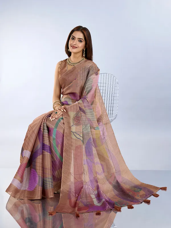 Multicolour_Cotton_Abstract_Block_Print_Saree_With_Blouse_For_Women