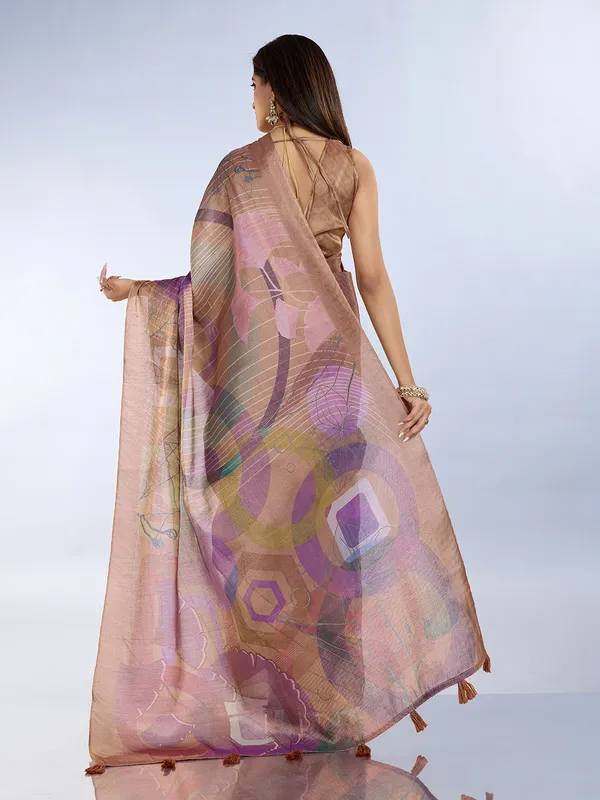 Multicolour_Cotton_Abstract_Block_Print_Saree_With_Blouse_For_Women