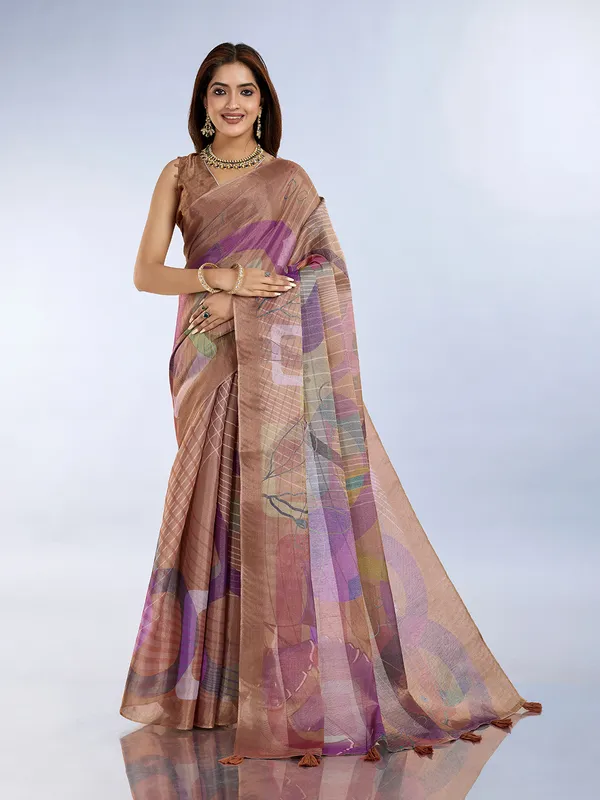 Multicolour_Cotton_Abstract_Block_Print_Saree_With_Blouse_For_Women