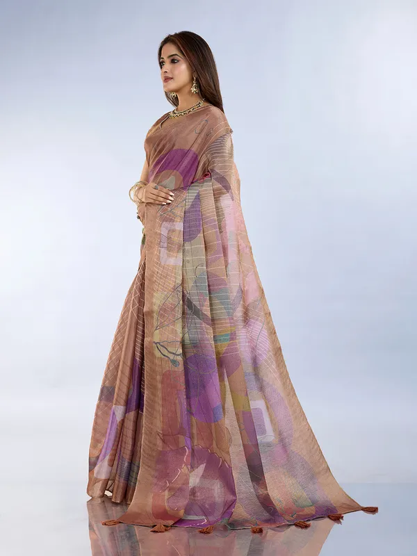 Multicolour_Cotton_Abstract_Block_Print_Saree_With_Blouse_For_Women