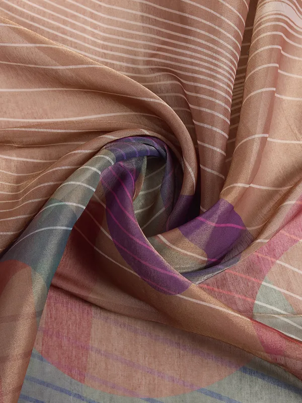 Multicolour_Cotton_Abstract_Block_Print_Saree_With_Blouse_For_Women