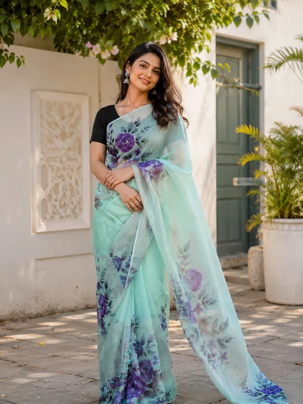 Pure_Tussar_Organza_Handpainted_Saree