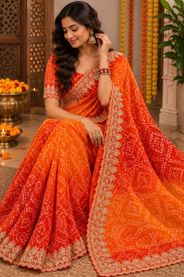Royal_Kesariya_Bandhej_Georgette_Saree
