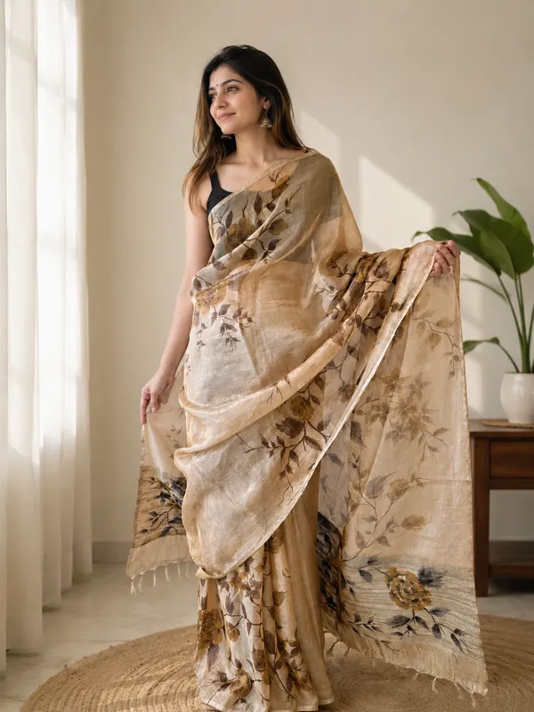 Pure_Tussar_Tissue_Silk_Hand_Painted_Saree