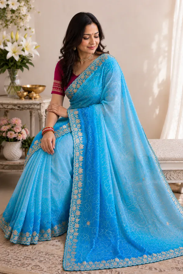Royal_Bandhej_Georgette_Saree