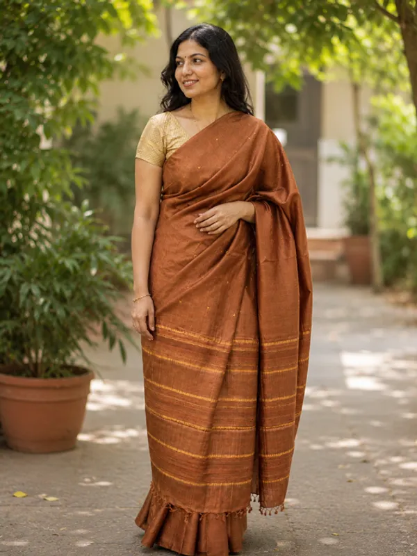 Pure_Handloom_Tussar_Silk_Saree_with_Sequin_Buti