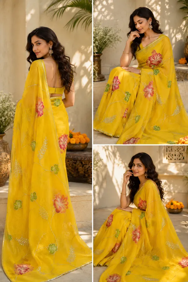 Royal_Sunehri_Blossom_Handpainted_Gota_Patti_Georgette_Saree