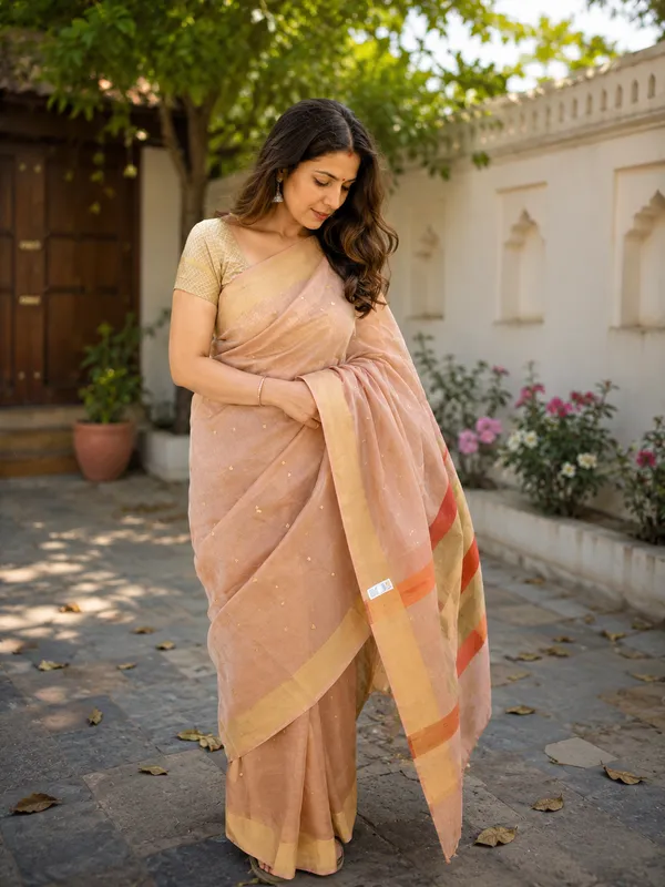 Pure_Handloom_Tussar_Tissue_Zari_sequin_Woven_Saree