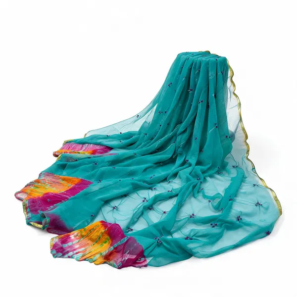 Sea_Green_Sea_Jodhpuri_Hand_Made_Bandhej_Saree